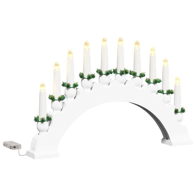 VidaXL Arche de bougies de Noël avec 10 bougies LED blanc 47 x 5 x 29 cm