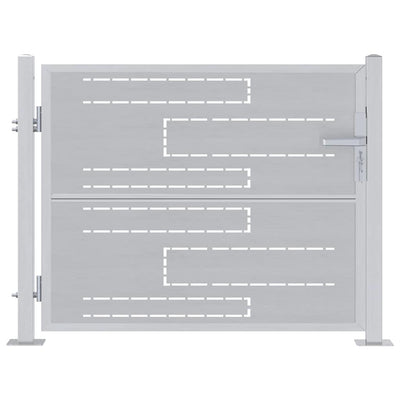 VidaXL portail de jardin avec serrure argent 100 x 75 cm en acier inoxydable