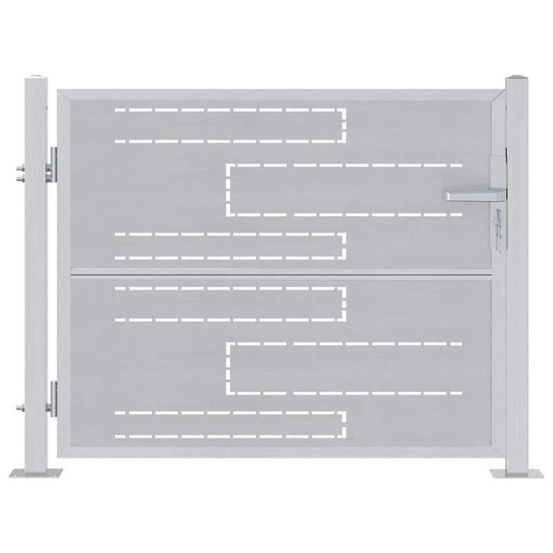 VidaXL portail de jardin avec serrure argent 100 x 75 cm en acier inoxydable