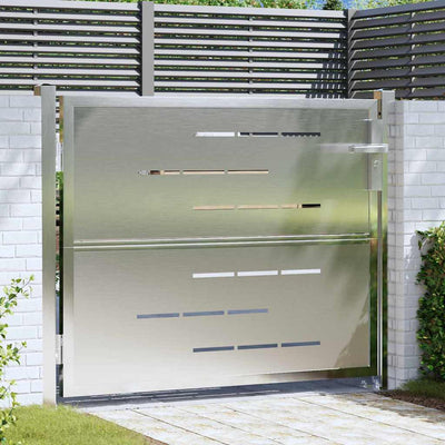 VidaXL portail de jardin avec serrure argent 100 x 75 cm en acier inoxydable