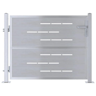 VidaXL portail de jardin avec serrure argent 100 x 75 cm en acier inoxydable