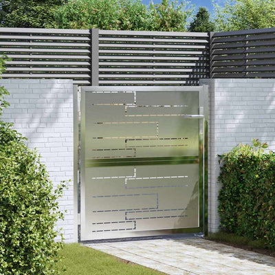 VidaXL portail de jardin avec serrure argent 96 x 100 cm acier inoxydable