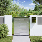 VidaXL portail de jardin avec serrure argent 96 x 100 cm acier inoxydable - afbeelding 3