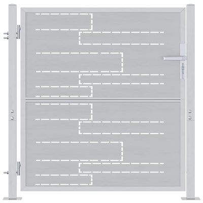 VidaXL portail de jardin avec serrure argent 96 x 100 cm acier inoxydable