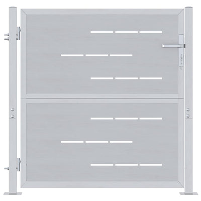 VidaXL portail de jardin avec serrure argent 96 x 100 cm acier inoxydable