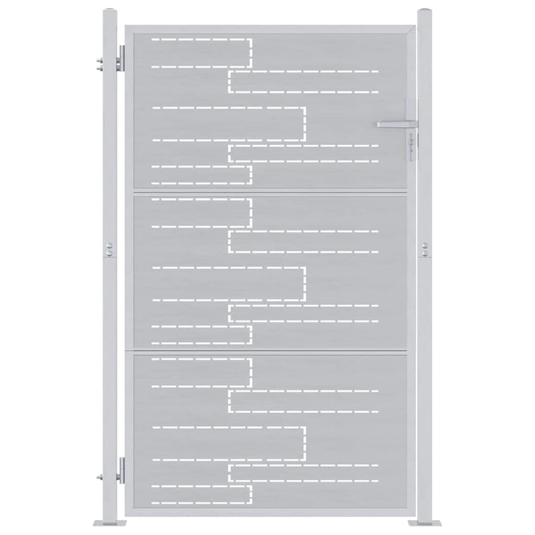 VidaXL portail de jardin avec serrure argent 100 x 125 cm acier inoxydable