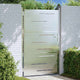 VidaXL portail de jardin avec serrure argent 100 x 125 cm acier inoxydable