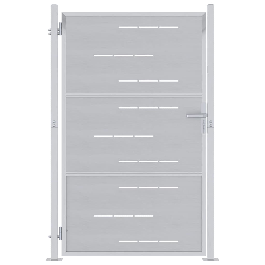 VidaXL portail de jardin avec serrure argent 100 x 125 cm acier inoxydable