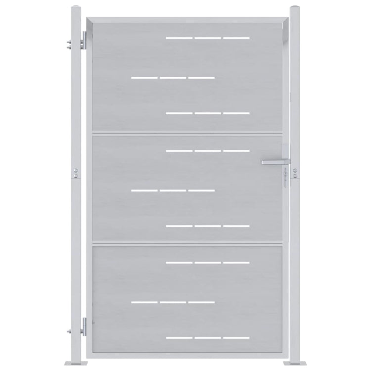 VidaXL portail de jardin avec serrure argent 100 x 125 cm acier inoxydable