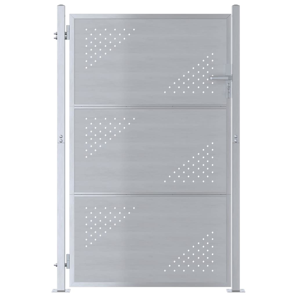 VidaXL portail de jardin avec serrure argent 100 x 125 cm acier inoxydable