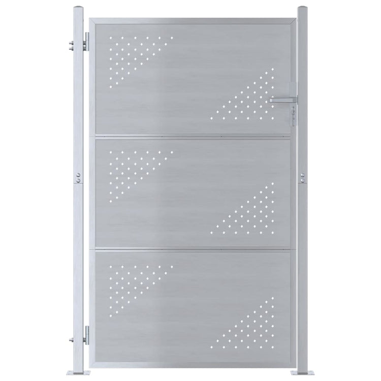 VidaXL portail de jardin avec serrure argent 100 x 125 cm acier inoxydable