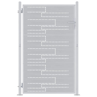 VidaXL portail de jardin avec serrure argent 100 x 150 cm acier inoxydable