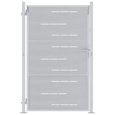 VidaXL portail de jardin avec serrure argent 100 x 150 cm acier inoxydable