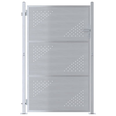 VidaXL portail de jardin avec serrure argent 100 x 150 cm acier inoxydable