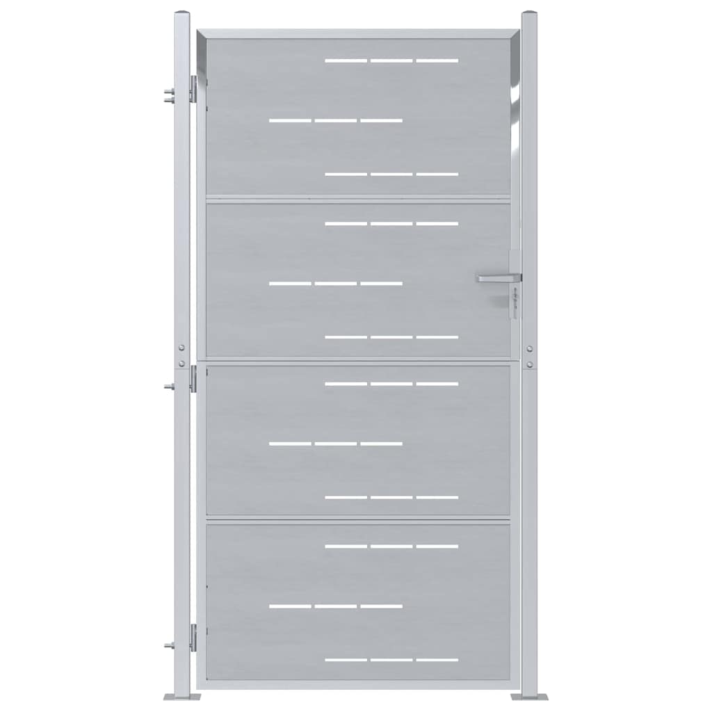 VidaXL portail de jardin avec serrure argent 96 x 180 cm acier inoxydable