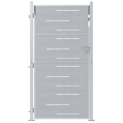 VidaXL portail de jardin avec serrure argent 96 x 180 cm acier inoxydable