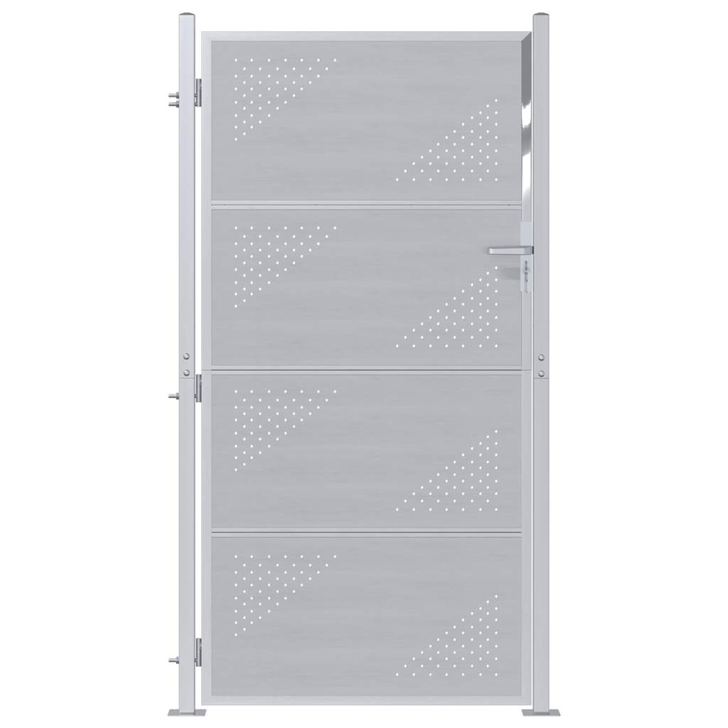 VidaXL portail de jardin avec serrure argent 96 x 180 cm acier inoxydable