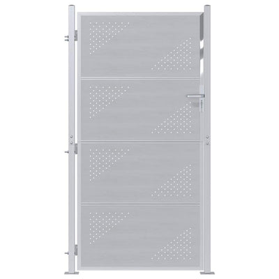 VidaXL portail de jardin avec serrure argent 96 x 180 cm acier inoxydable