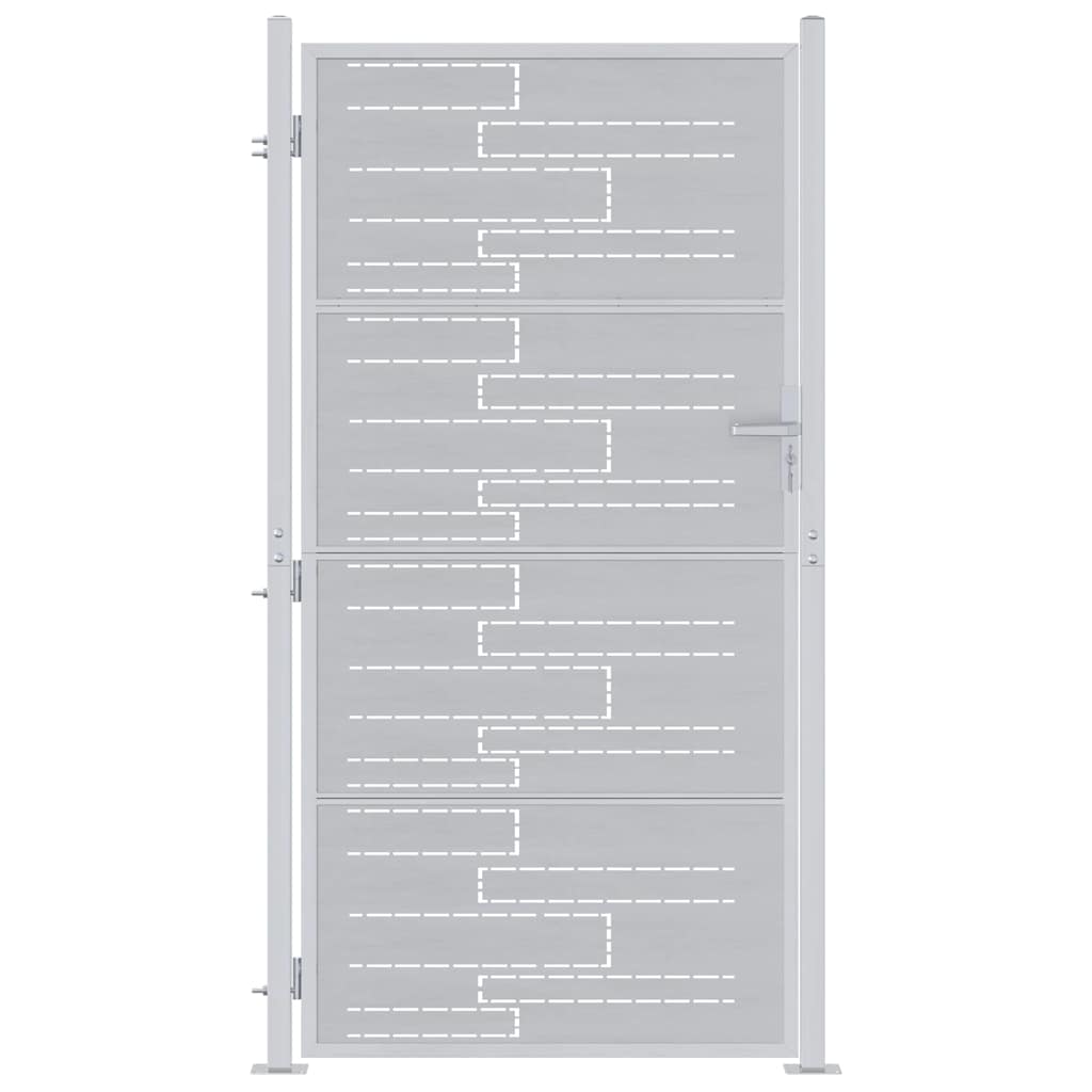 VidaXL portail de jardin avec serrure argent 96 x 200 cm acier inoxydable