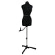 VidaXL robe réglable forme femme noir s velours