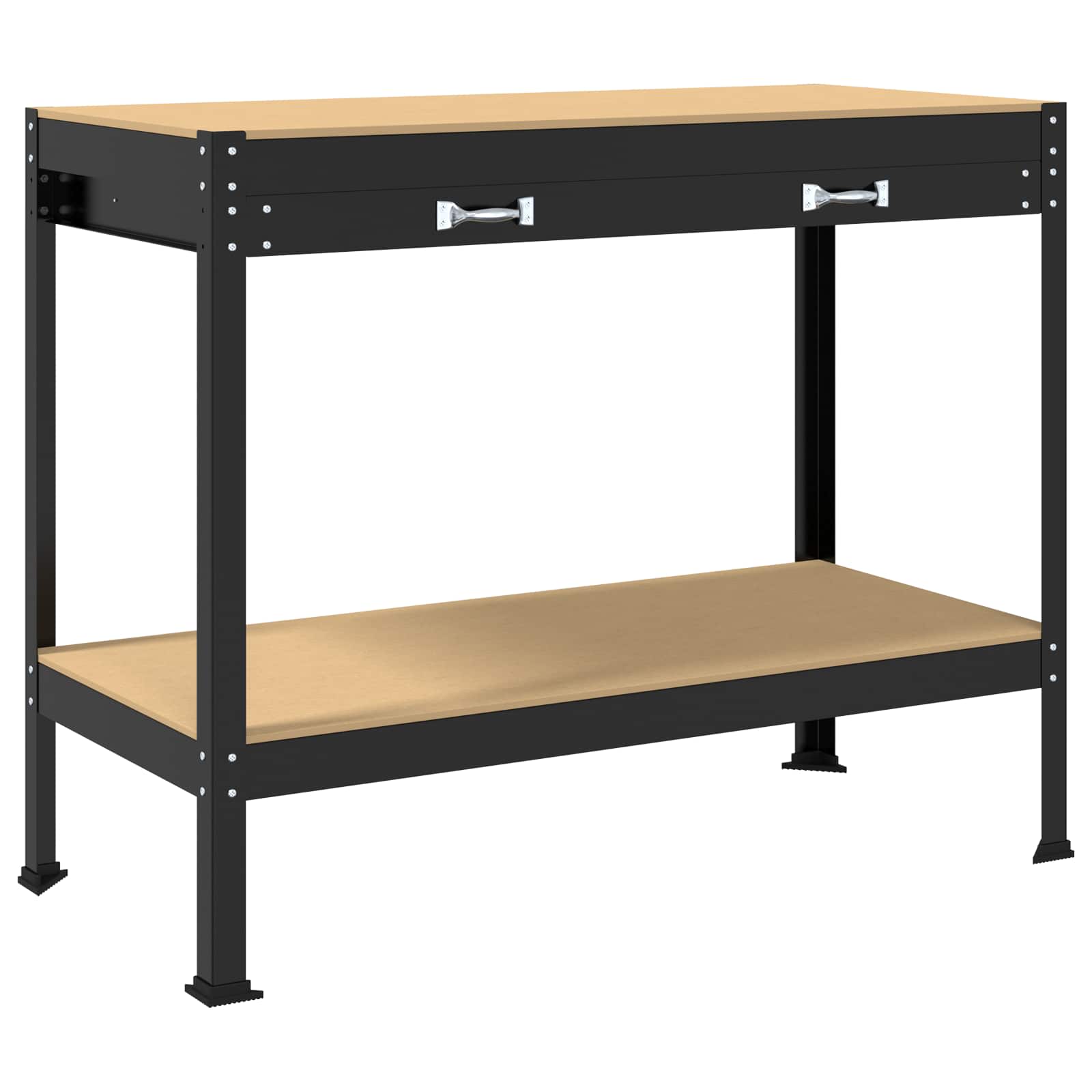 Vidaxl établis avec tiroir noir 114 x 54 x 91 cm bois fini