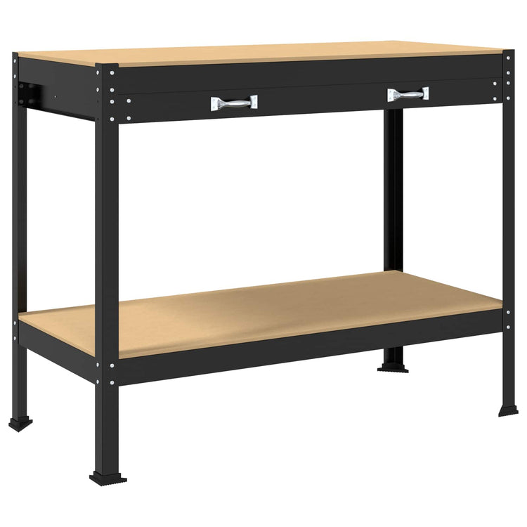 Vidaxl établis avec tiroir noir 114 x 54 x 91 cm bois fini