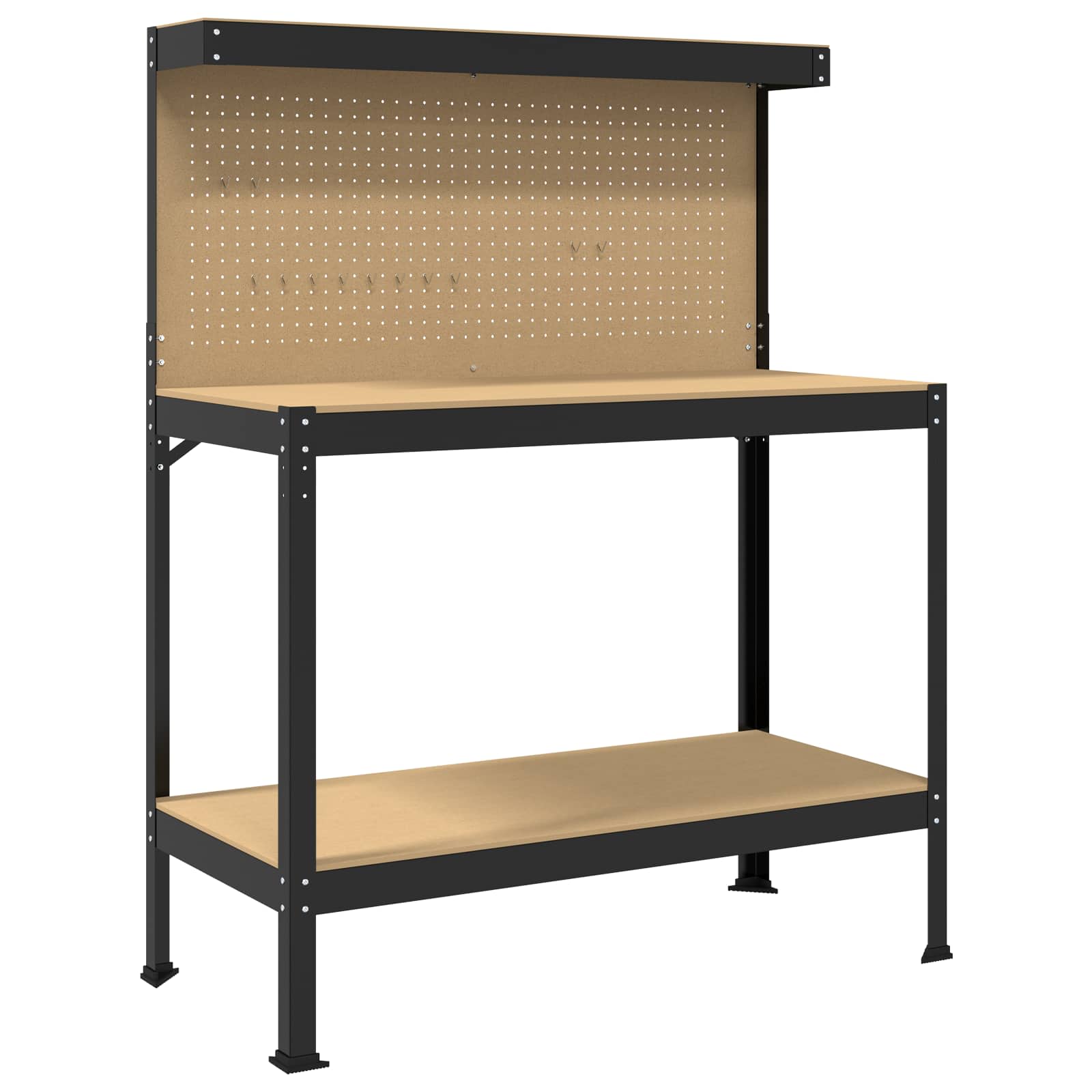 Vidaxx établis avec étagère noir 114 x 54 x 145 cm bois d'ingénierie