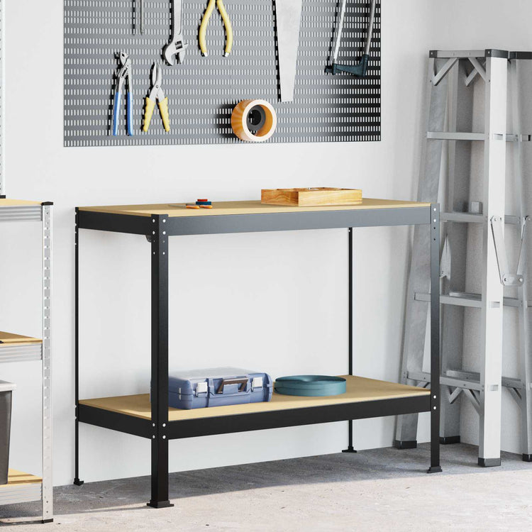 Vidaxxl établis avec étagère noir 115 x 55 x 91 cm bois d'ingénierie