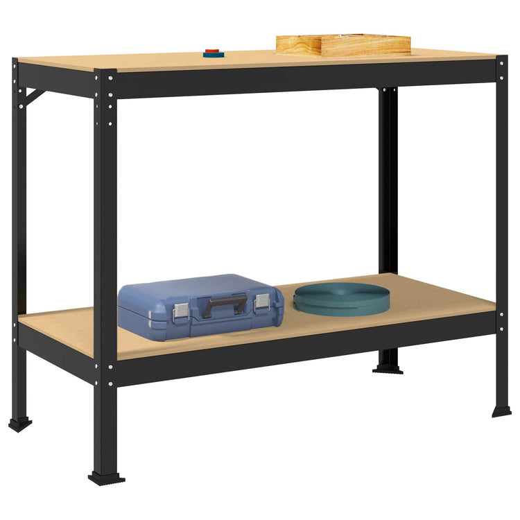 Vidaxxl établis avec étagère noir 115 x 55 x 91 cm bois d'ingénierie