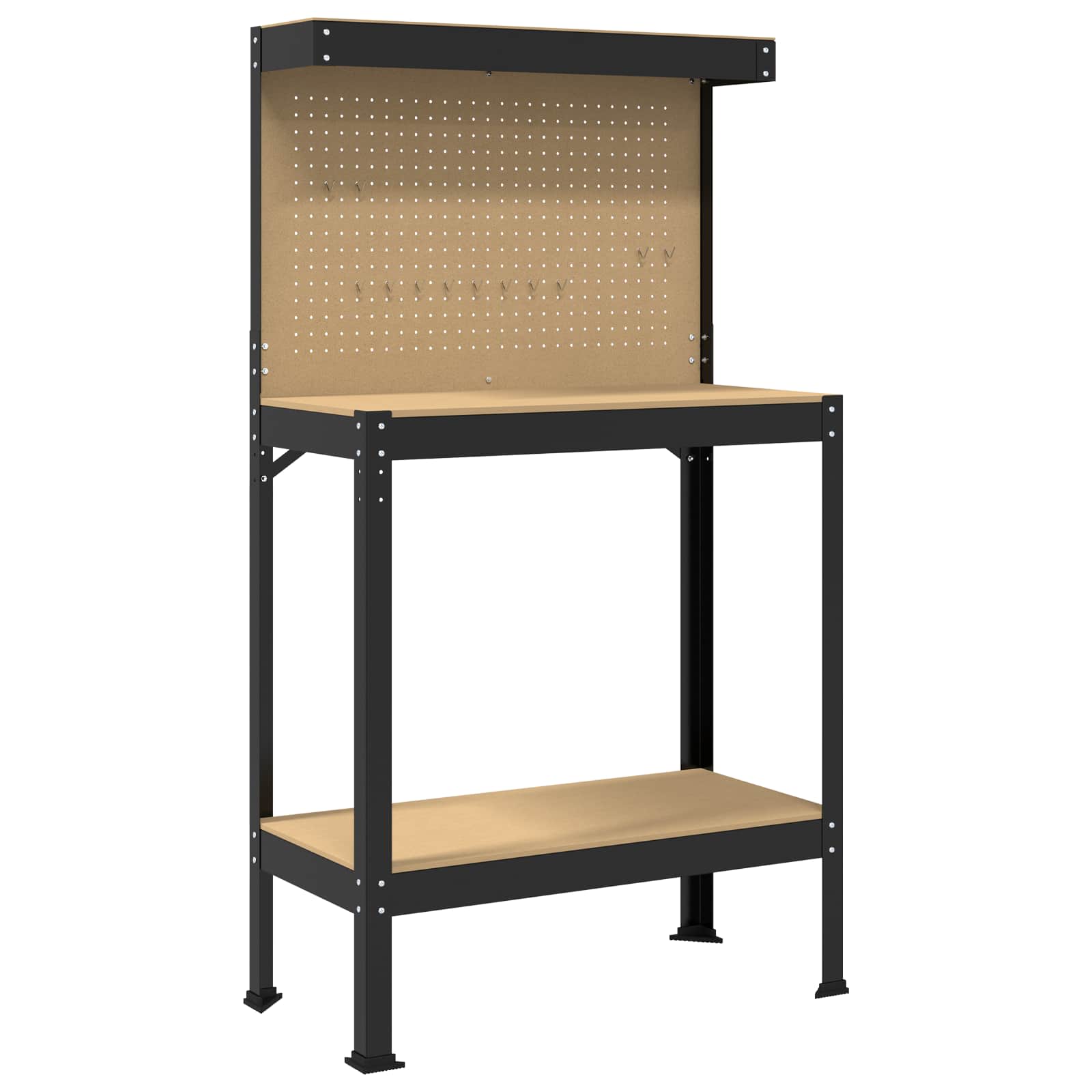 Vidaxxl établis avec étagère noir 81 x 41 x 145 cm bois d'ingénierie