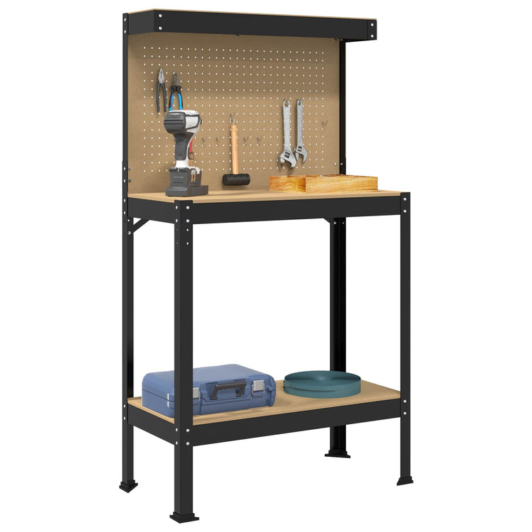 Vidaxxl établis avec étagère noir 81 x 41 x 145 cm bois d'ingénierie
