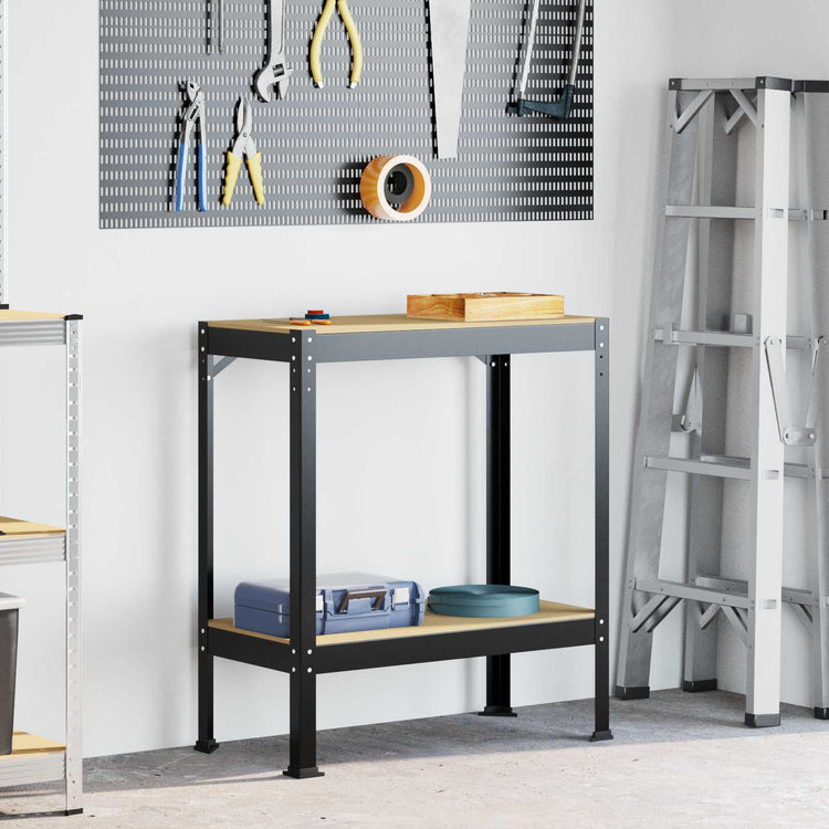 Vidaxxl établis avec étagère noir 81 x 41 x 91 cm bois d'ingénierie