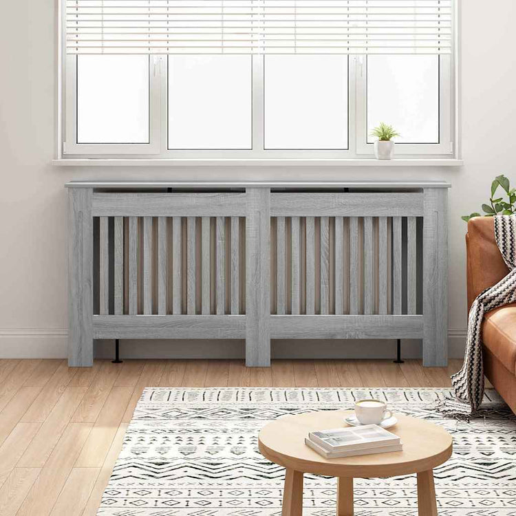 Vidaxl cache radiateur gris Sonoma 172 x 19 x 81,5 cm bois d'ingénierie