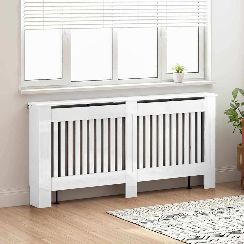 Vidaxxl cache-radiateur blanc brillant 172 x 19 x 81,5 cm bois d'ingénierie