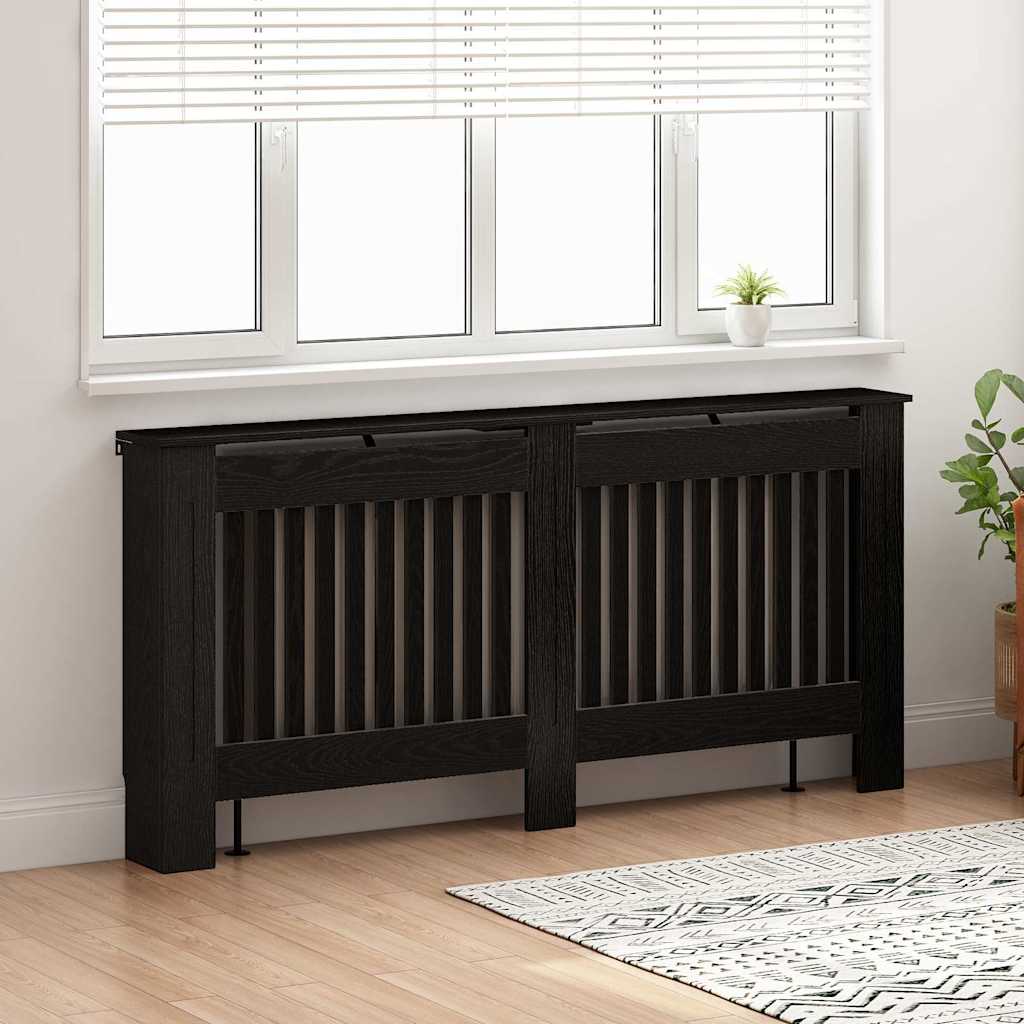 Vidaxxl cache radiateur chêne noir 172 x 19 x 81,5 cm bois d'ingénierie