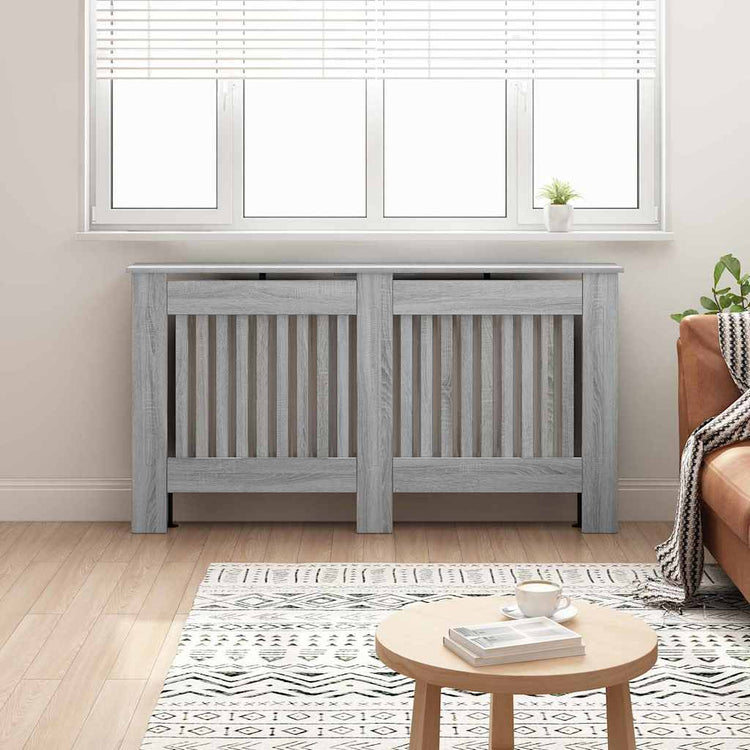 Vidaxl cache radiateur gris Sonoma 152 x 19 x 81,5 cm bois d'ingénierie