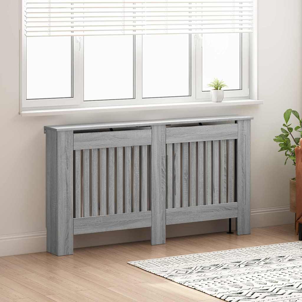 Vidaxl cache radiateur gris Sonoma 152 x 19 x 81,5 cm bois d'ingénierie