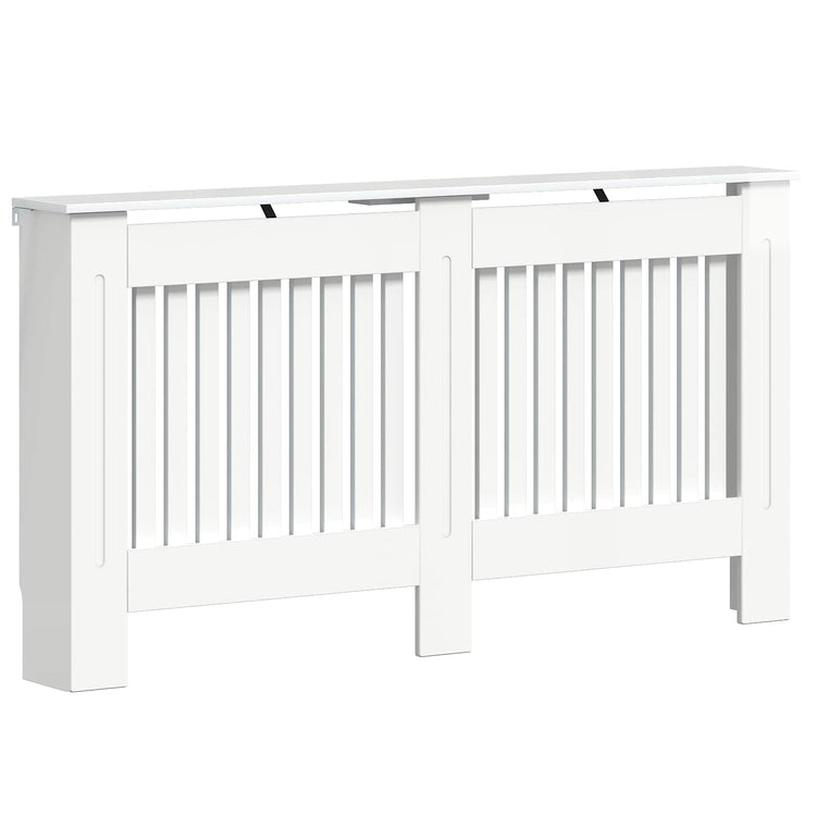 Vidaxxl cache-radiateur blanc brillant 152 x 19 x 81,5 cm bois d'ingénierie