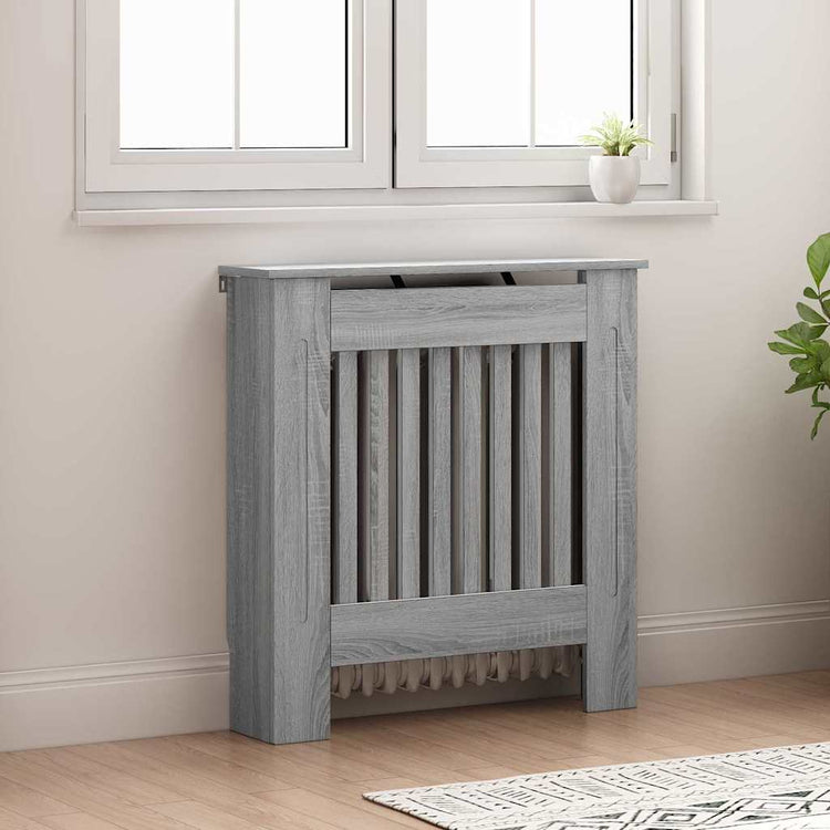 Vidaxl cache radiateur gris Sonoma 78 x 19 x 81,5 cm bois d'ingénierie