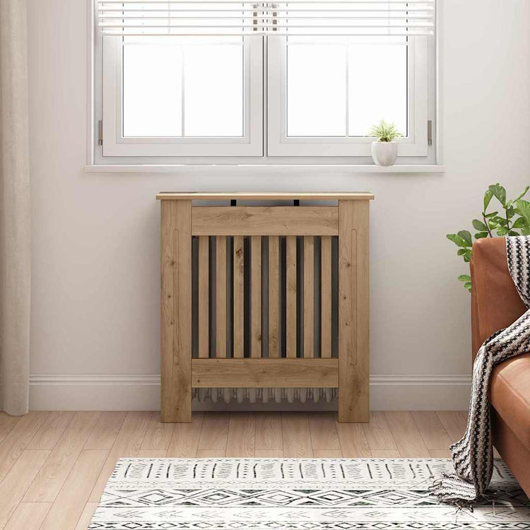 Vidaxxl cache radiateur chêne artisanal 78 x 19 x 81,5 cm bois d'ingénierie