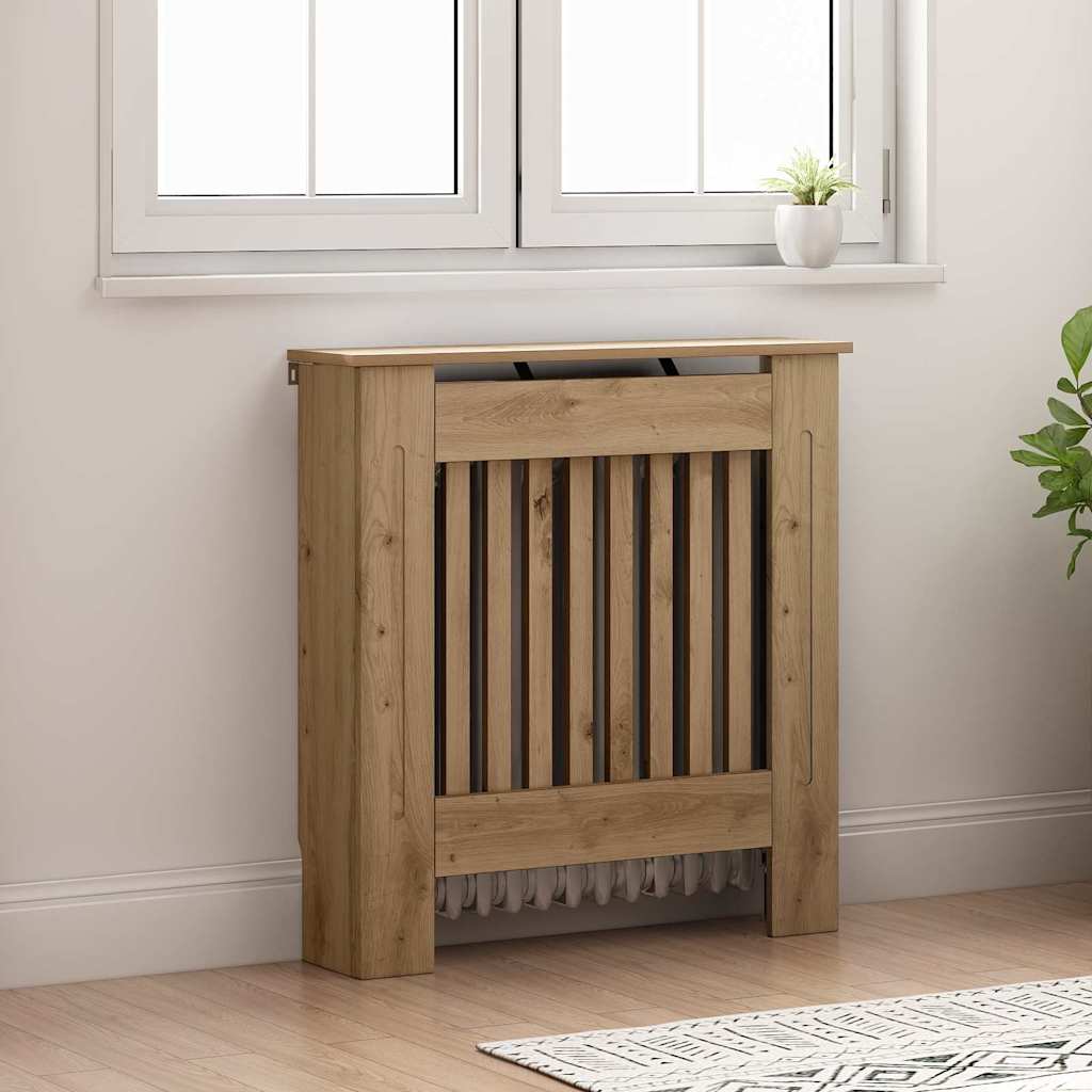 Vidaxxl cache radiateur chêne artisanal 78 x 19 x 81,5 cm bois d'ingénierie