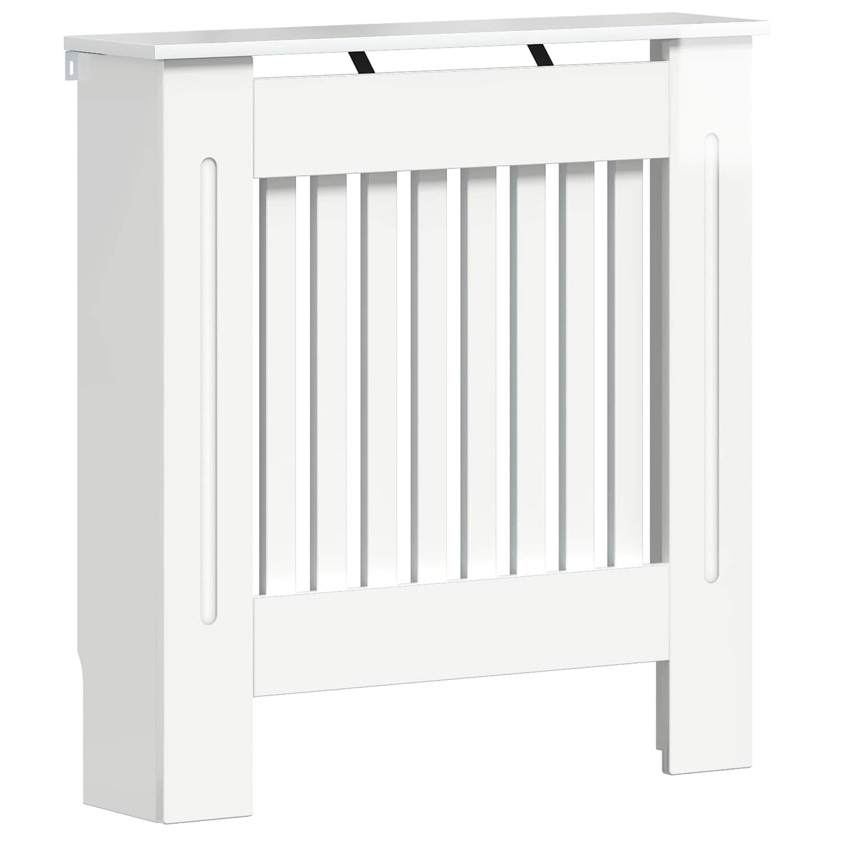 Vidaxxl cache-radiateur blanc brillant 112 x 19 x 81,5 cm bois d'ingénierie