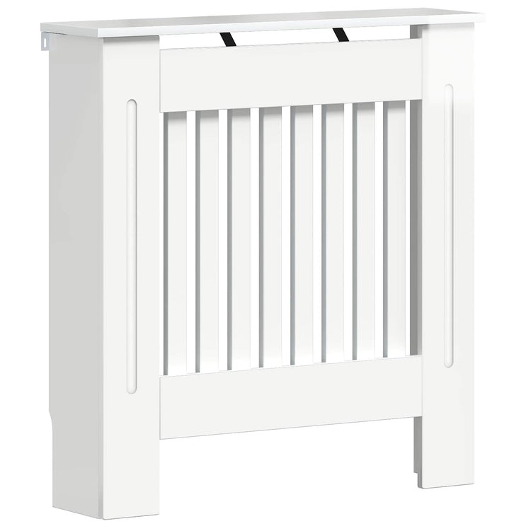 Vidaxxl cache-radiateur blanc brillant 112 x 19 x 81,5 cm bois d'ingénierie