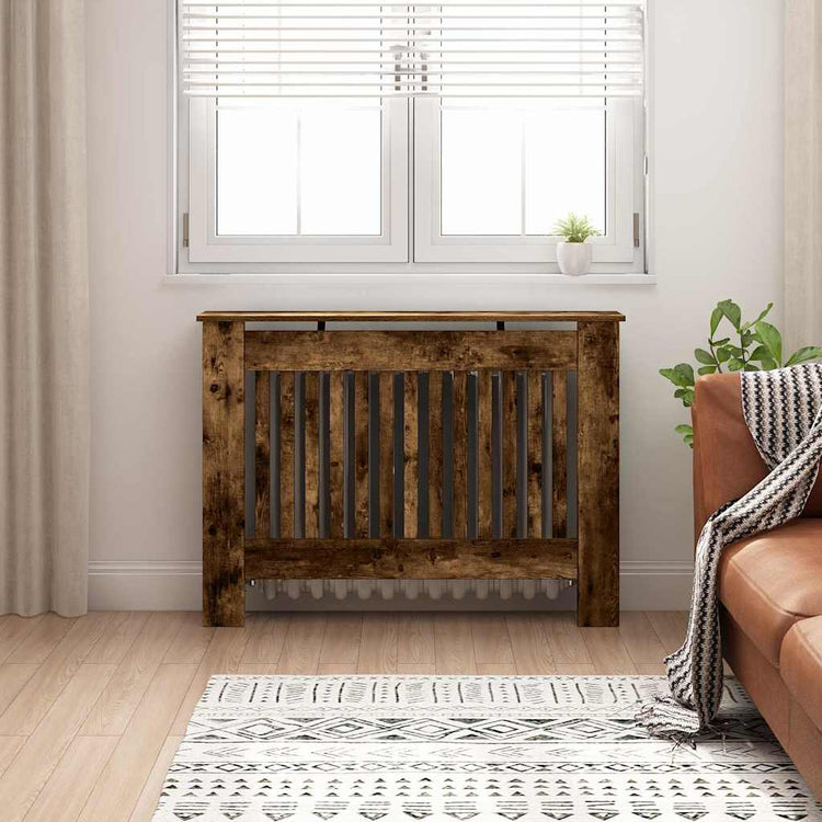 Vidaxx cache radiateur chêne fumé 112 x 19 x 81,5 cm bois d'ingénierie