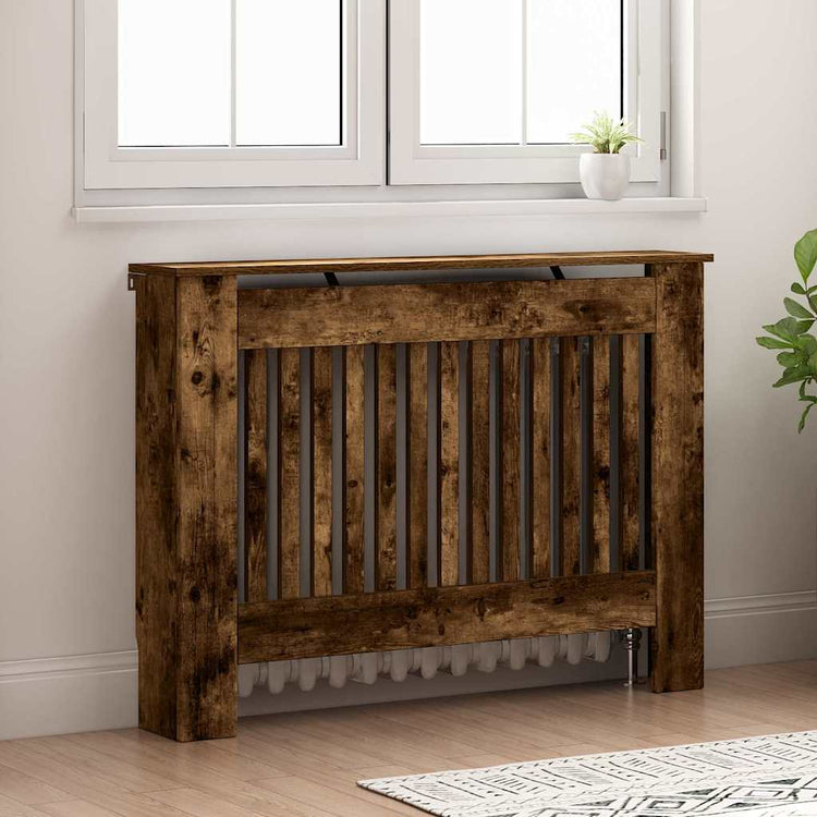 Vidaxx cache radiateur chêne fumé 112 x 19 x 81,5 cm bois d'ingénierie