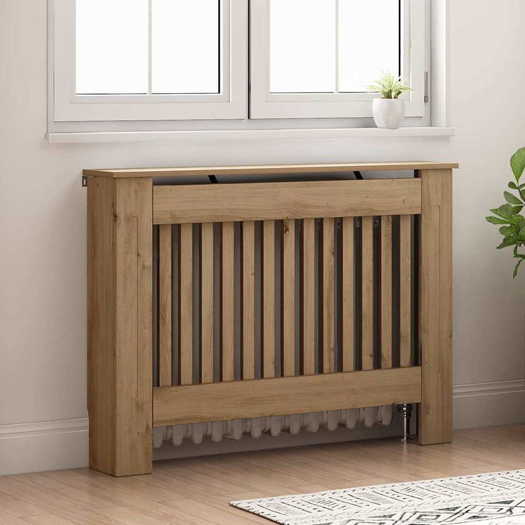 Vidaxxl cache radiateur chêne artisanal 112 x 19 x 81,5 cm bois d'ingénierie