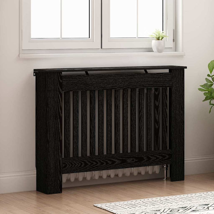 Vidaxx cache radiateur chêne noir 112 x 19 x 81,5 cm bois d'ingénierie