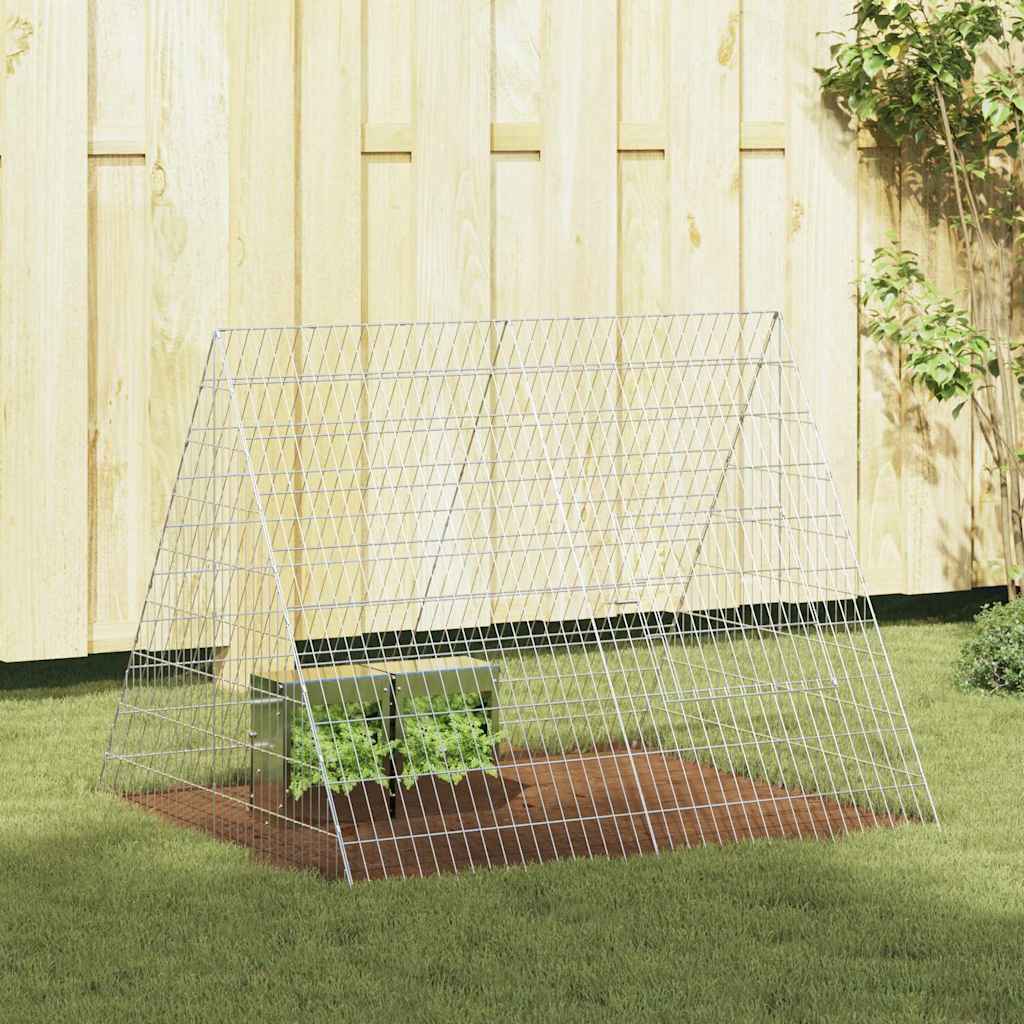 Vidaxl cage à lapin argent 215 x 100 x 85 cm acier galvanisé