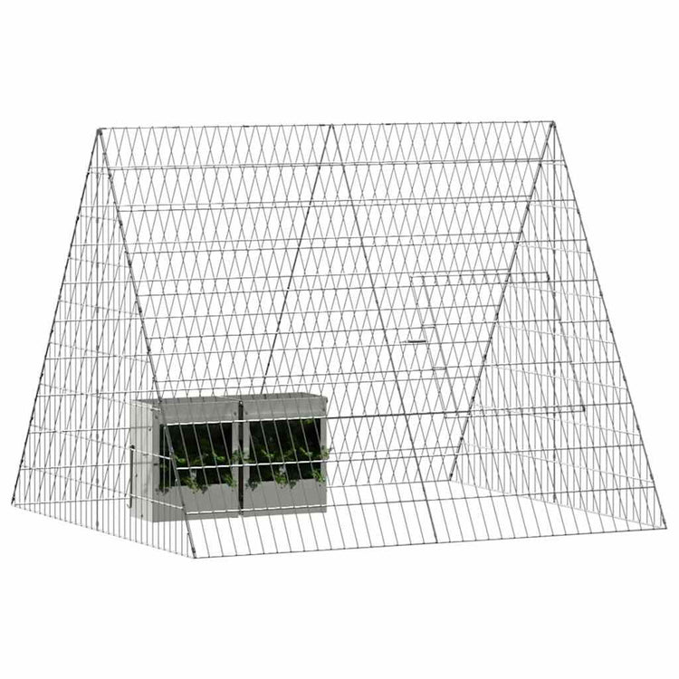 Vidaxl cage à lapin argent 215 x 100 x 85 cm acier galvanisé