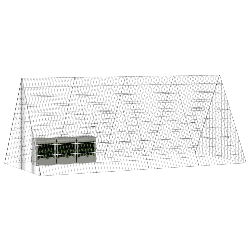 Vidaxl cage à lapin argent 215 x 100 x 85 cm acier galvanisé